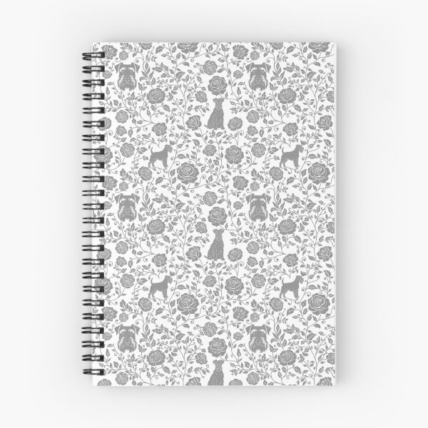 Item preview, Schnauzer Floral Silhouette Pattern | Miniature Standard Giant Dog Design in Grey designed and sold by WildLakePatterns.