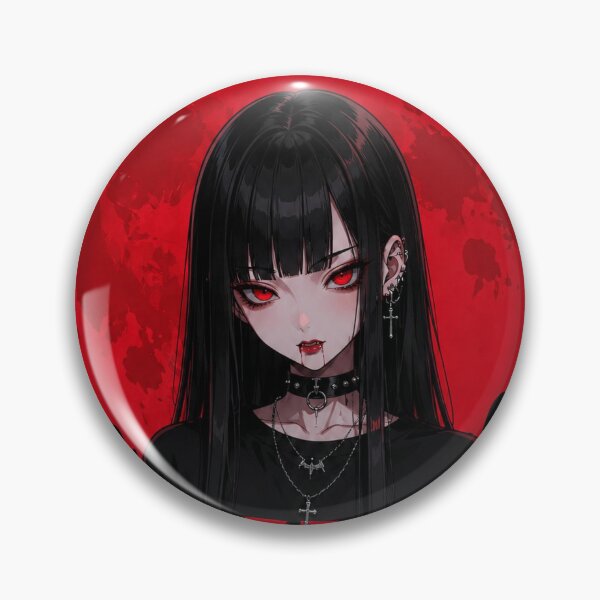 Item preview, Red Moon Vampire Girl Dark Anime Goth Aesthetic Art designed and sold by HeyChickasClubX.