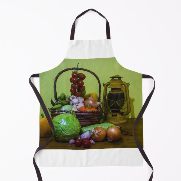 Item preview, Basket Of Fresh Vegetables And Rustic Lantern Still Life With Tomatoes, Cabbage, Onions designed and sold by Nmallia.