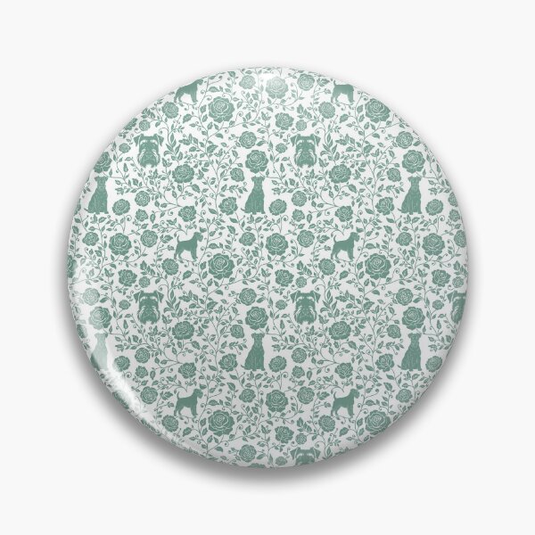Item preview, Schnauzer Floral Silhouette Pattern | Miniature Standard Giant Dog Design in Green designed and sold by WildLakePatterns.