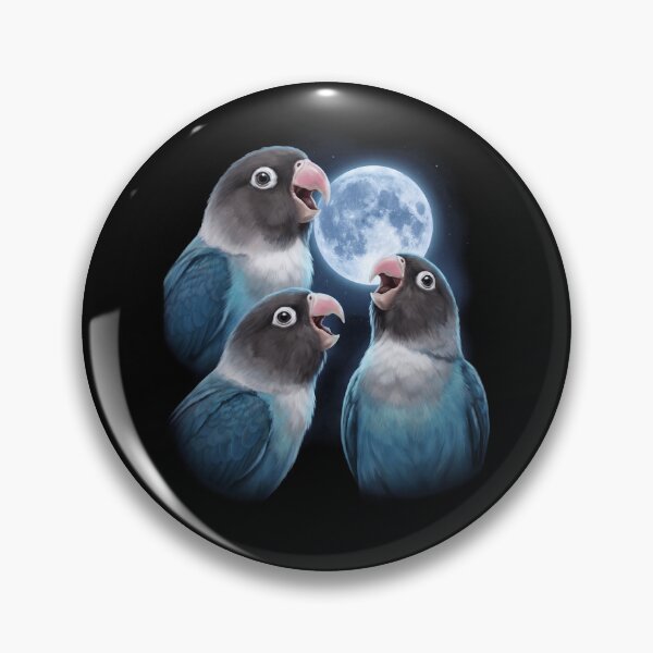 Item preview, Blue Masked Lovebird Howling Moon Art Parrot Lover designed and sold by TerryConnells.