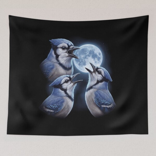 Item preview, Blue Jay Howling Moon Art Bird Lover Birding designed and sold by TerryConnells.