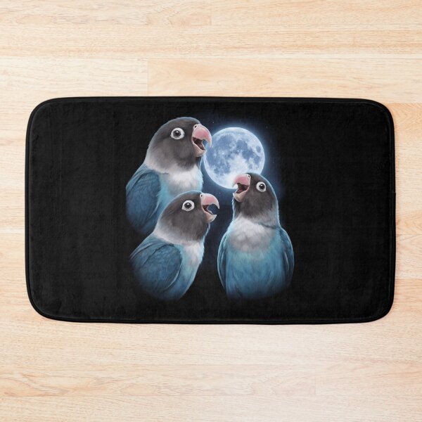 Item preview, Blue Masked Lovebird Howling Moon Art Parrot Lover designed and sold by TerryConnells.