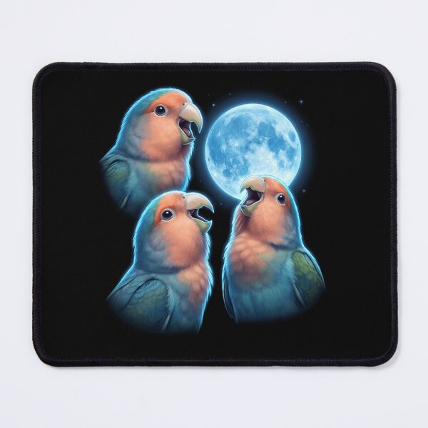 Item preview, Blue Peach Faced Lovebird Howling Moon Art Parrot Lover designed and sold by TerryConnells.