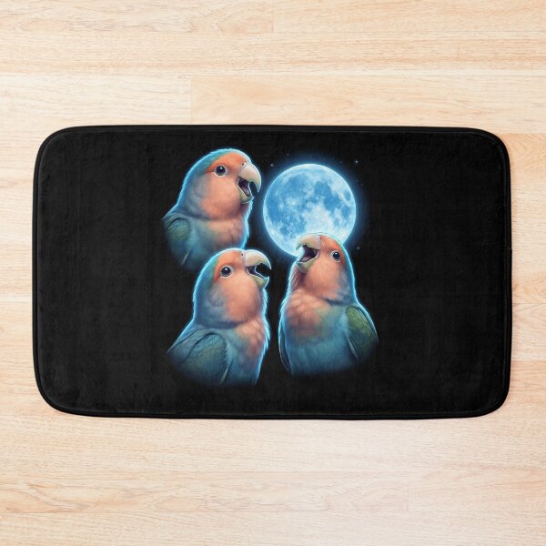 Item preview, Blue Peach Faced Lovebird Howling Moon Art Parrot Lover designed and sold by TerryConnells.