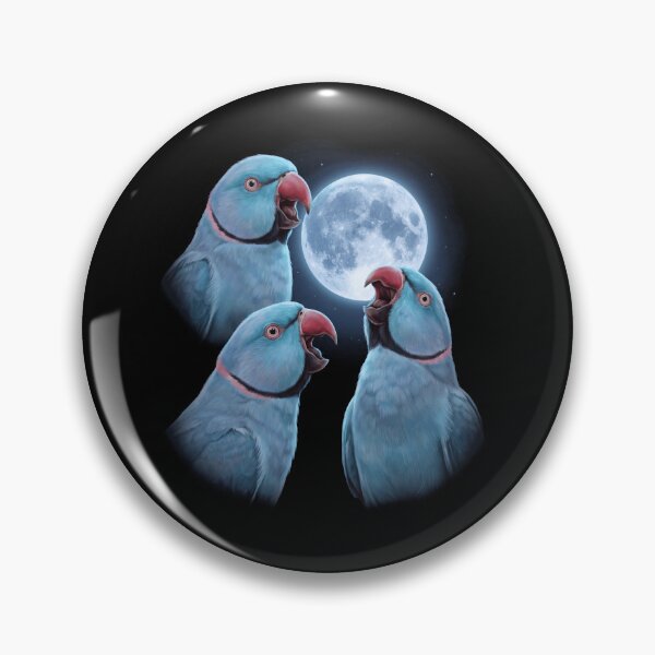 Item preview, Blue Ringneck Parakeet Howling Moon Art Parrot Lover designed and sold by TerryConnells.