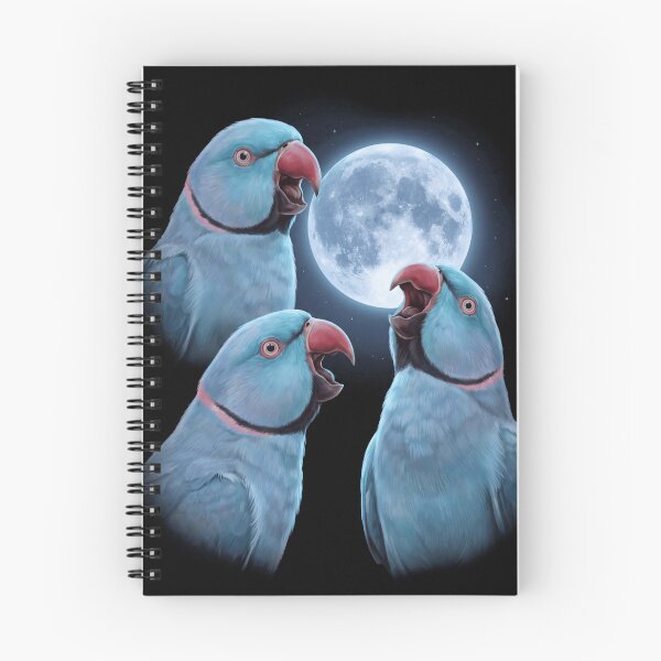Item preview, Blue Ringneck Parakeet Howling Moon Art Parrot Lover designed and sold by TerryConnells.