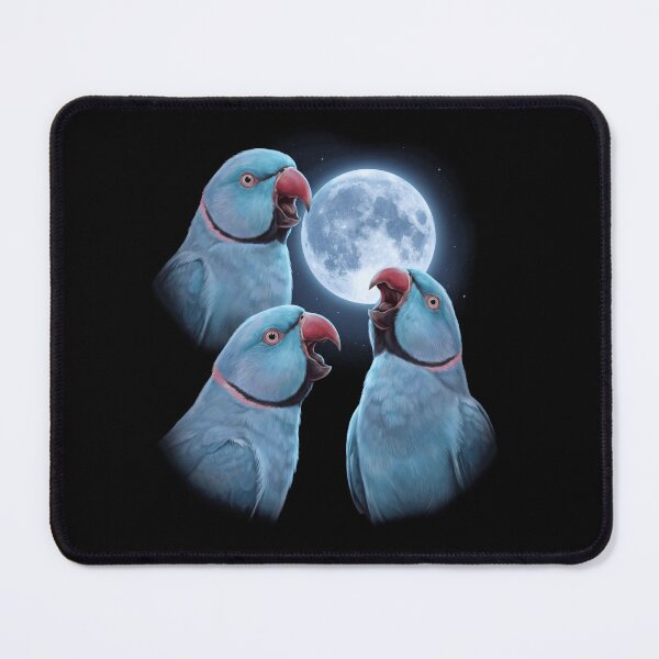 Item preview, Blue Ringneck Parakeet Howling Moon Art Parrot Lover designed and sold by TerryConnells.