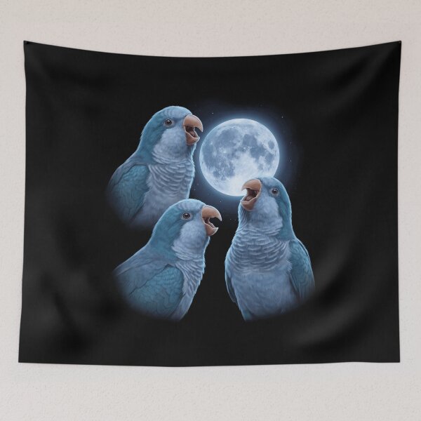 Item preview, Blue Quaker Howling Moon Art Parrot Lover designed and sold by TerryConnells.