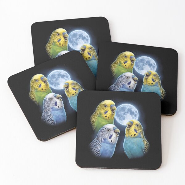Item preview, Budgerigar Howling Moon Art Parrot Lover designed and sold by TerryConnells.