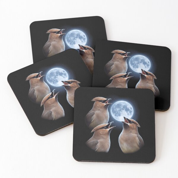 Item preview, Cedar Waxwing Howling Moon Art Bird Lover Birding designed and sold by TerryConnells.