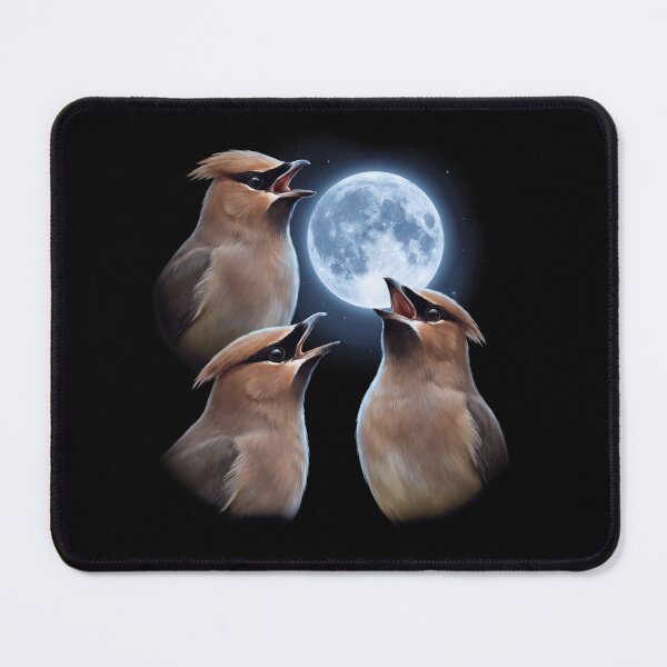 Item preview, Cedar Waxwing Howling Moon Art Bird Lover Birding designed and sold by TerryConnells.