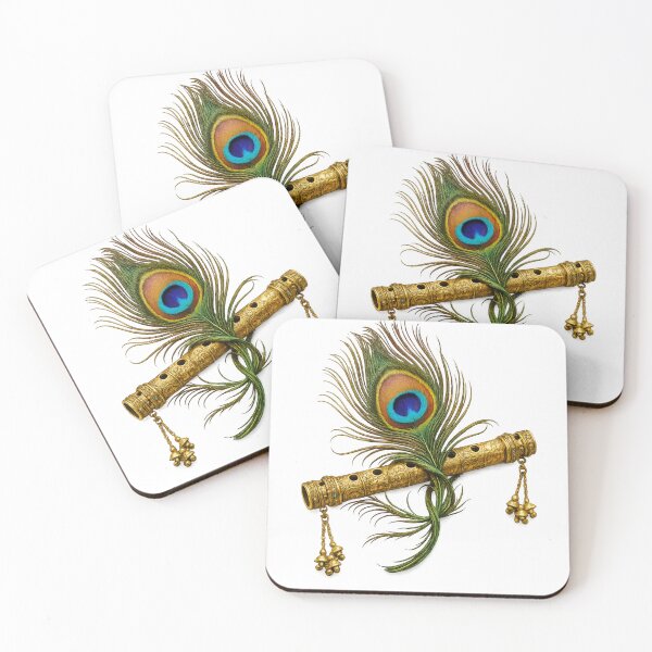 Item preview, Lord Krishna's Flute and Peacock Feather. designed and sold by MokshaPrints.