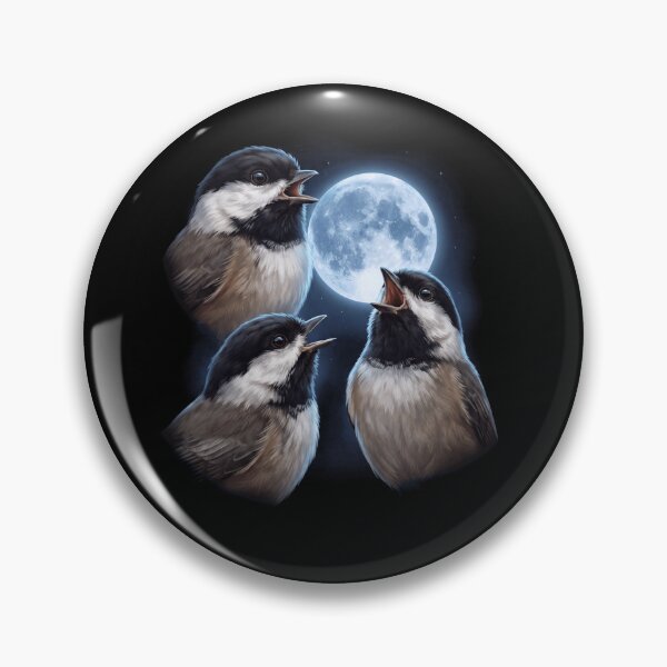 Item preview, Chickadee Howling Moon Art Bird Lover Birding designed and sold by TerryConnells.