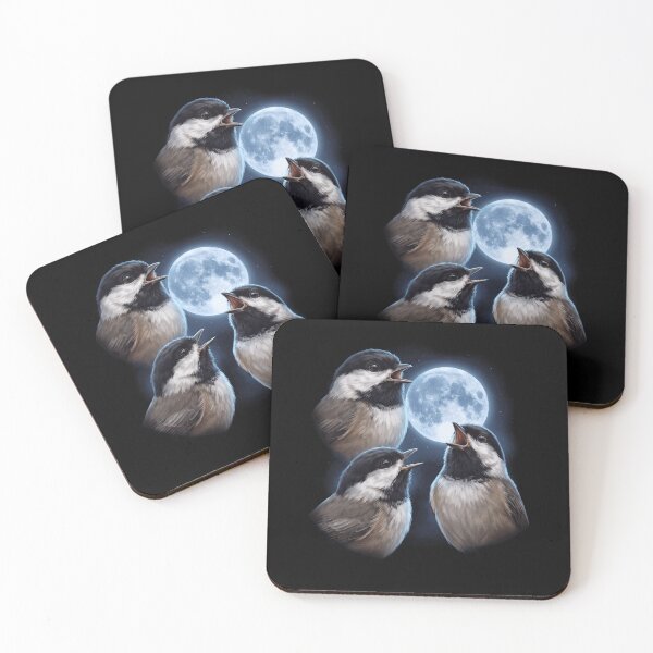 Item preview, Chickadee Howling Moon Art Bird Lover Birding designed and sold by TerryConnells.