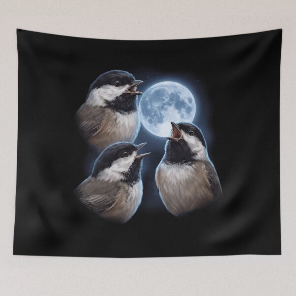 Item preview, Chickadee Howling Moon Art Bird Lover Birding designed and sold by TerryConnells.