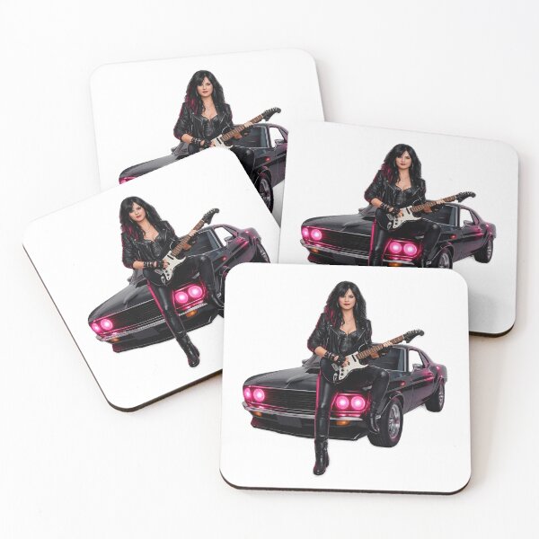 Item preview, Female Rocker in Leather with Electric Guitar designed and sold by CHRIST5000.