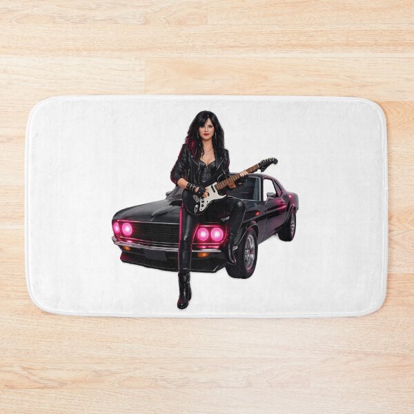 Item preview, Female Rocker in Leather with Electric Guitar designed and sold by CHRIST5000.
