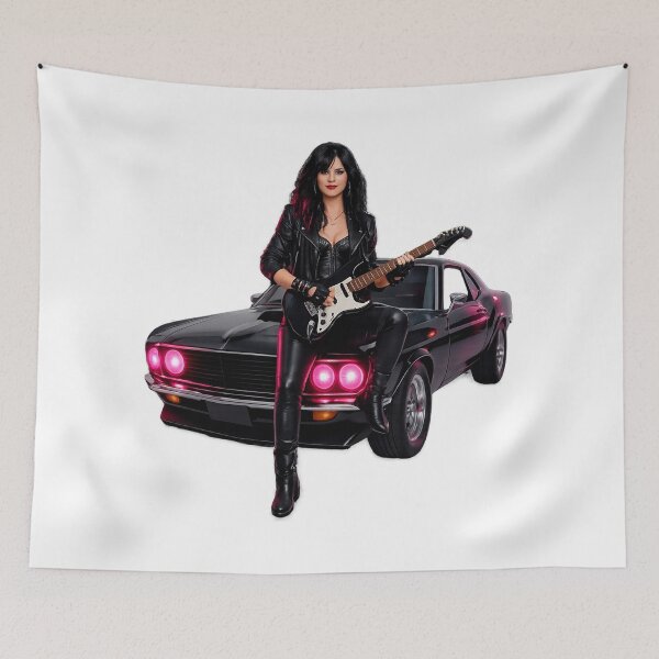 Item preview, Female Rocker in Leather with Electric Guitar designed and sold by CHRIST5000.