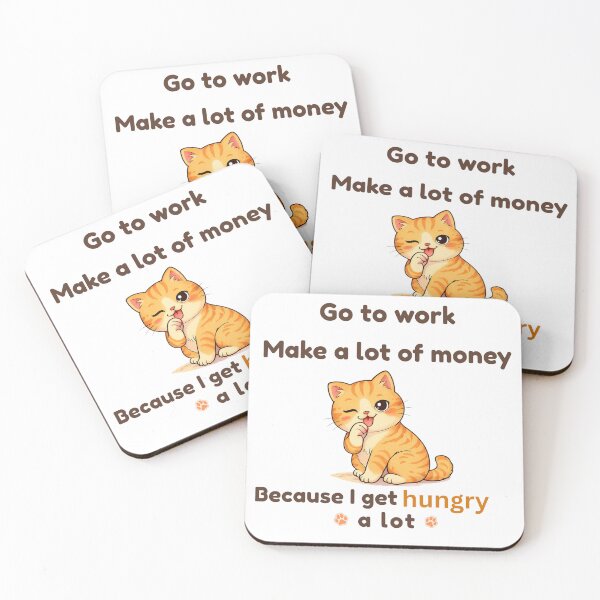 Item preview, Funny Hungry Cat Quote Shirt – Go To Work Make Money Because I Get Hungry A Lot Cute Orange Cat Design designed and sold by Keep-Healing.