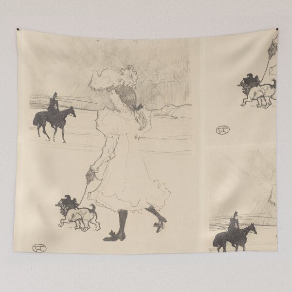 Item preview, In the Woods (Au Bois) by Henri de Toulouse-Lautrec | Belle Époque Fashion Poster Print designed and sold by artofuniverse.