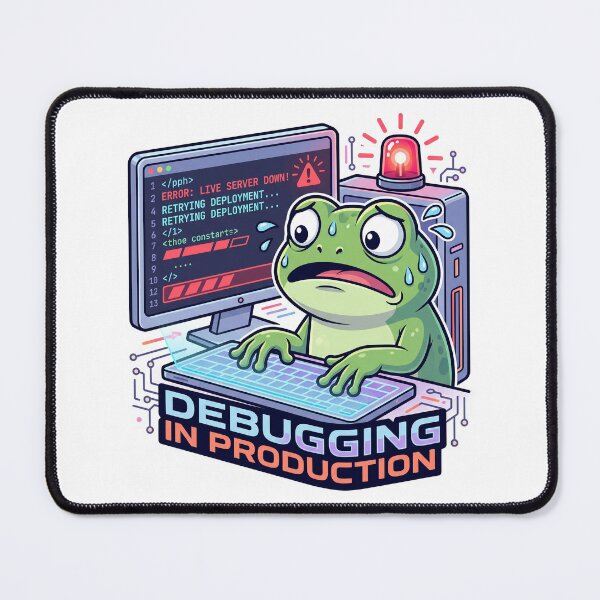 Item preview, Debugging In Production Frog - Funny Programmer & Software Engineer Meme designed and sold by Urben Loop.