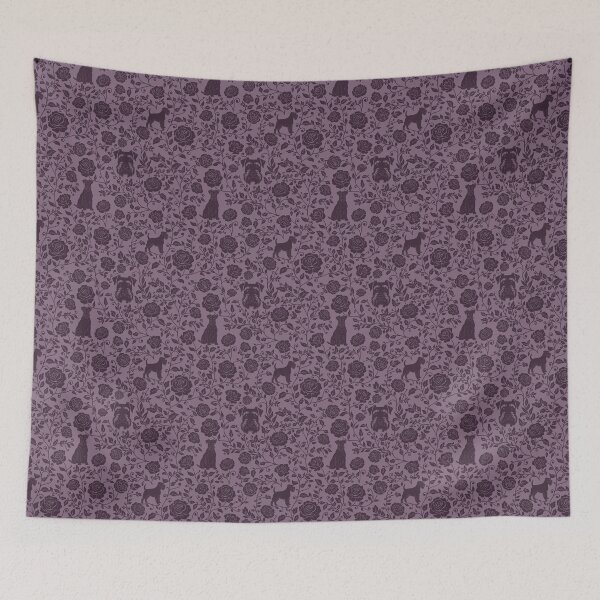 Item preview, Schnauzer Floral Silhouette Pattern | Miniature Standard Giant Dog Design in Purple designed and sold by WildLakePatterns.