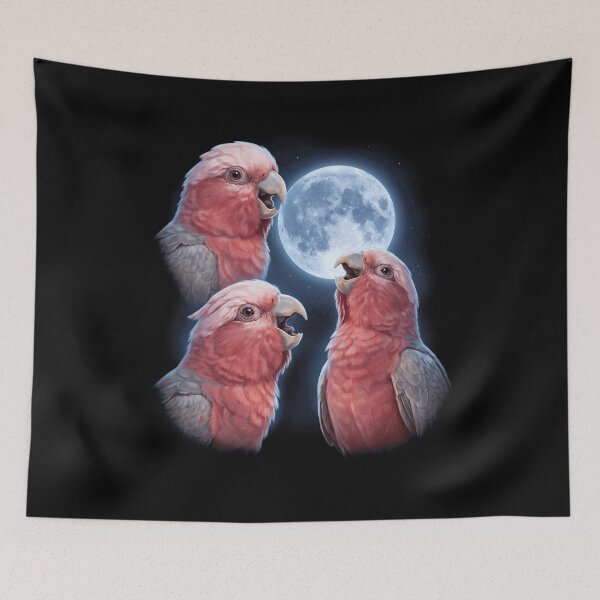 Item preview, Cockatoo Galah Howling Moon Art Parrot Lover designed and sold by TerryConnells.