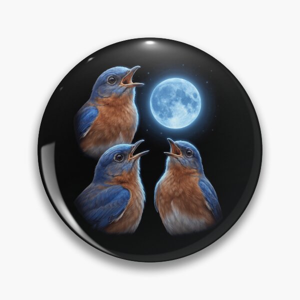 Item preview, Eastern Bluebird Howling Moon Art Bird Lover Birding designed and sold by TerryConnells.