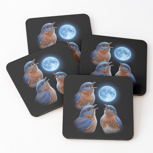 Item preview, Eastern Bluebird Howling Moon Art Bird Lover Birding designed and sold by TerryConnells.