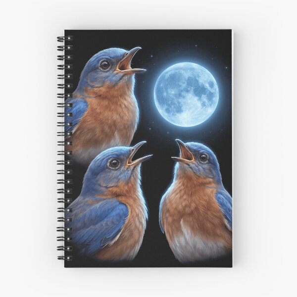 Item preview, Eastern Bluebird Howling Moon Art Bird Lover Birding designed and sold by TerryConnells.