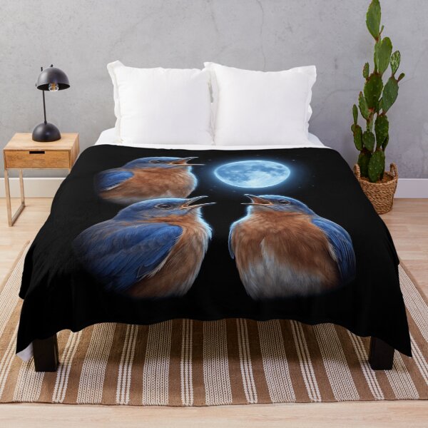 Item preview, Eastern Bluebird Howling Moon Art Bird Lover Birding designed and sold by TerryConnells.