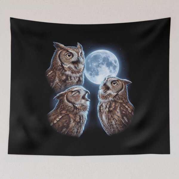 Item preview, Eastern Screech Owl Howling Moon Art Bird Lover Birding designed and sold by TerryConnells.