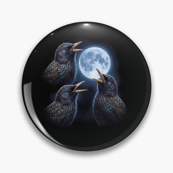 Item preview, European Starling Howling Moon Art Bird Lover Birding designed and sold by TerryConnells.