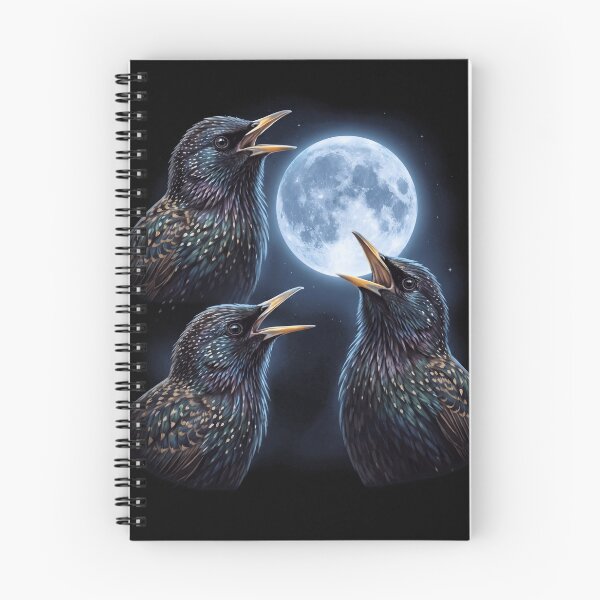 Item preview, European Starling Howling Moon Art Bird Lover Birding designed and sold by TerryConnells.