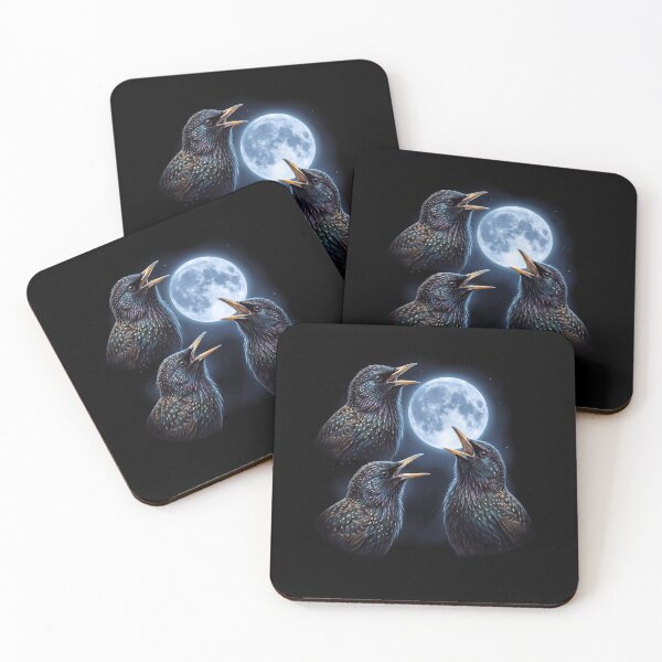 Item preview, European Starling Howling Moon Art Bird Lover Birding designed and sold by TerryConnells.