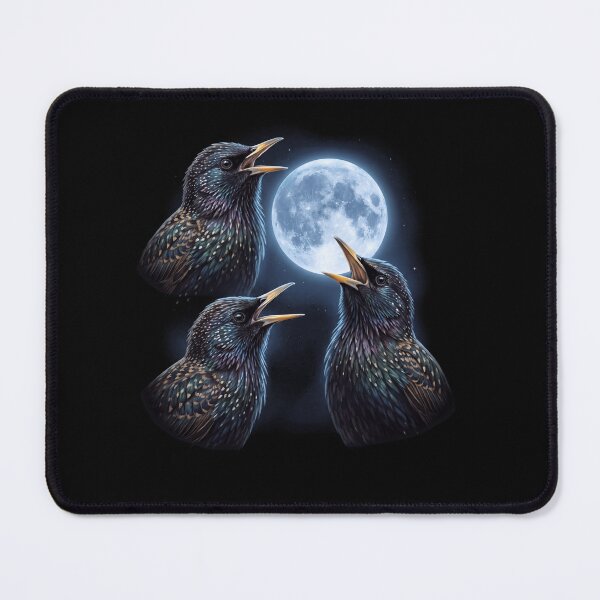 Item preview, European Starling Howling Moon Art Bird Lover Birding designed and sold by TerryConnells.