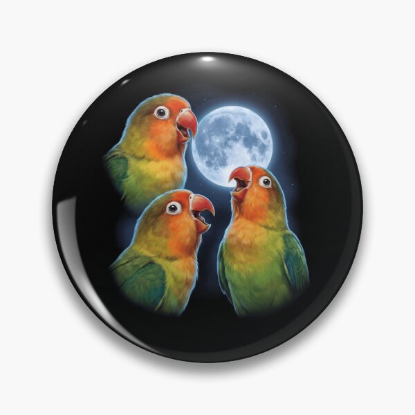 Item preview, Fischer's Lovebird Howling Moon Art Parrot Lover designed and sold by TerryConnells.