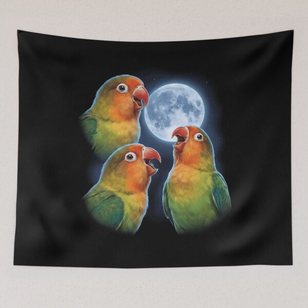 Item preview, Fischer's Lovebird Howling Moon Art Parrot Lover designed and sold by TerryConnells.