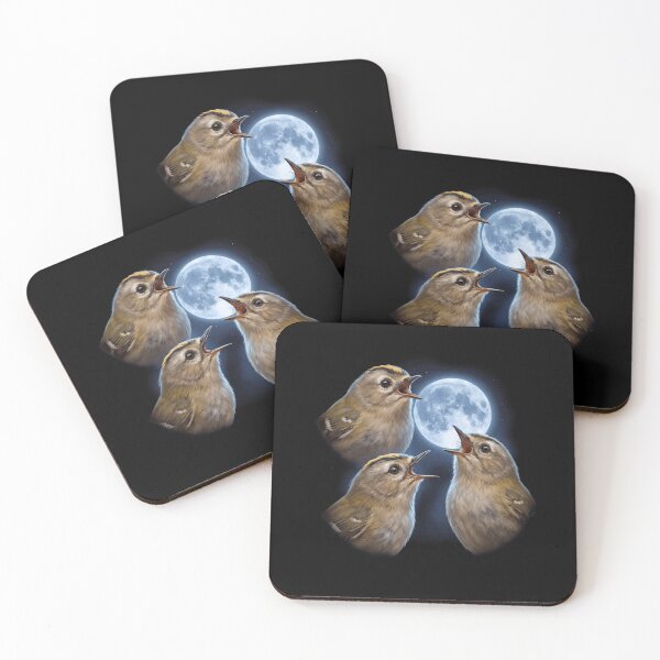 Item preview, Goldcrest Howling Moon Art Bird Lover Birding designed and sold by TerryConnells.