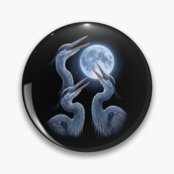 Item preview, Great Blue Heron Howling Moon Art Bird Lover Birding designed and sold by TerryConnells.