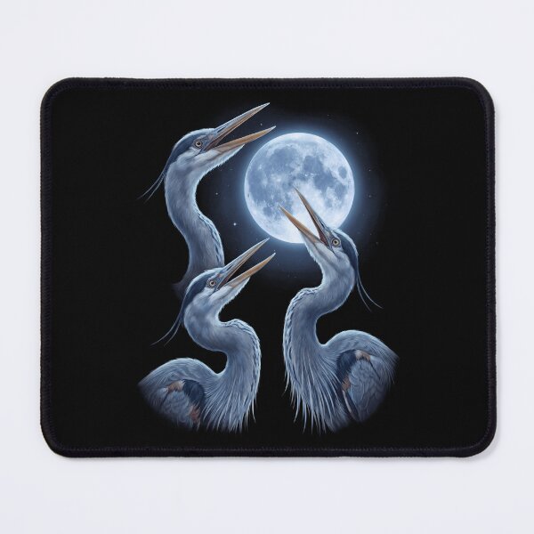 Item preview, Great Blue Heron Howling Moon Art Bird Lover Birding designed and sold by TerryConnells.