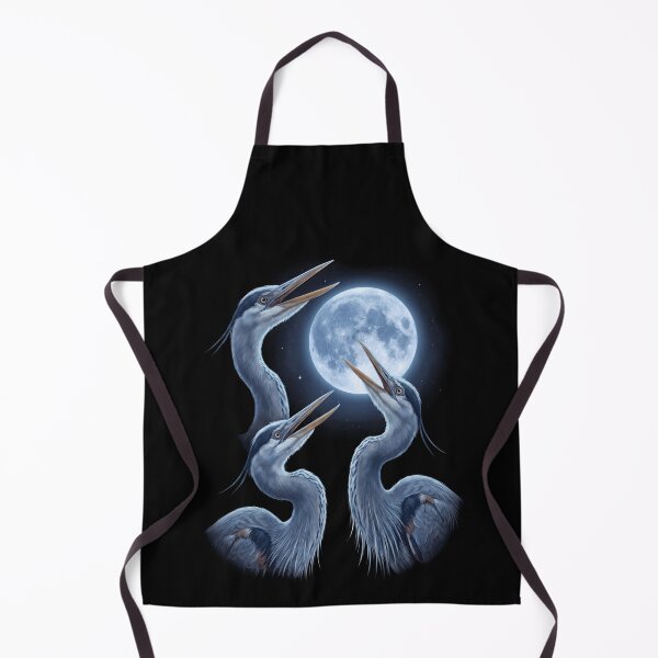 Item preview, Great Blue Heron Howling Moon Art Bird Lover Birding designed and sold by TerryConnells.