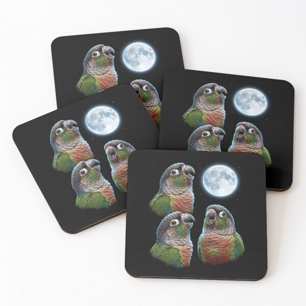 Item preview, Green Cheek Conure Howling Moon Art Parrot Lover designed and sold by TerryConnells.