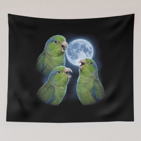 Item preview, Green Parrotlet Howling Moon Art Parrot Lover designed and sold by TerryConnells.