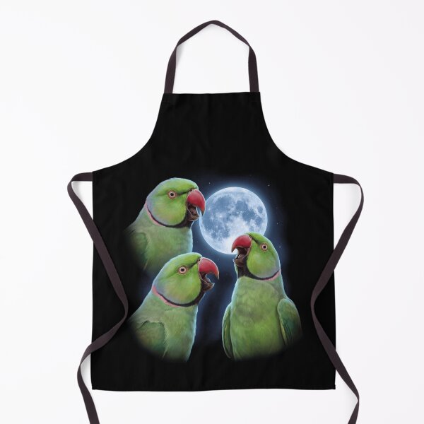 Item preview, Green Ringneck Parakeet Howling Moon Art Parrot Lover designed and sold by TerryConnells.