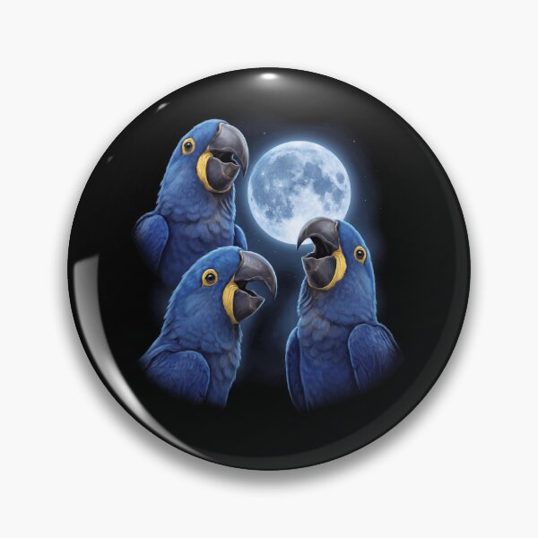 Item preview, Hyacinth Macaw Howling Moon Art Parrot Lover designed and sold by TerryConnells.