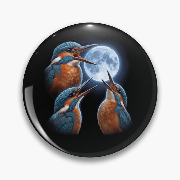 Item preview, Kingfisher Howling Moon Art Bird Lover Birding designed and sold by TerryConnells.