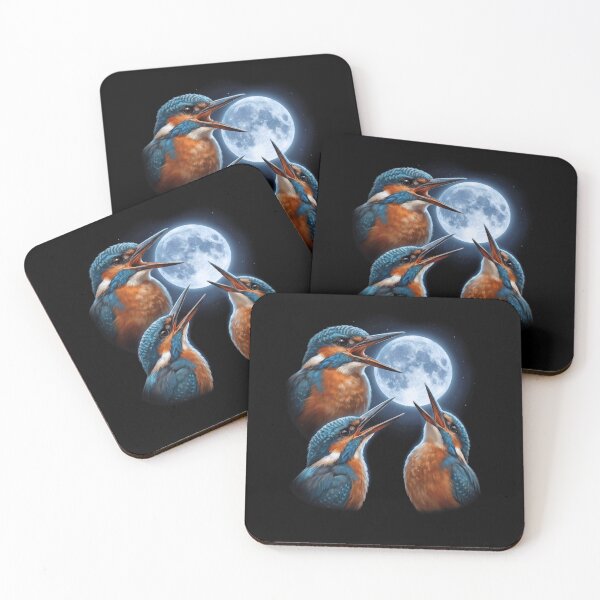 Item preview, Kingfisher Howling Moon Art Bird Lover Birding designed and sold by TerryConnells.