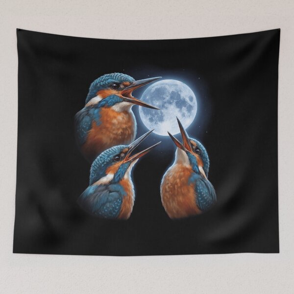 Item preview, Kingfisher Howling Moon Art Bird Lover Birding designed and sold by TerryConnells.